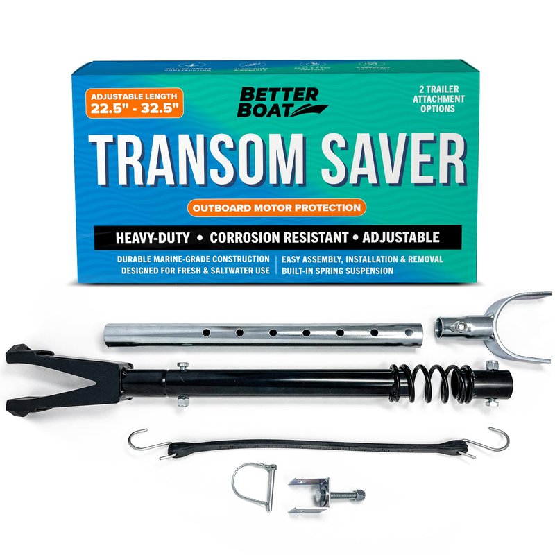 Adjustable Transom Saver for Outboard Motors, Superior Motor Support for Trailering, Rubber Boat Motor Mount, Durable Transom Saver Parts for Boat Trailering