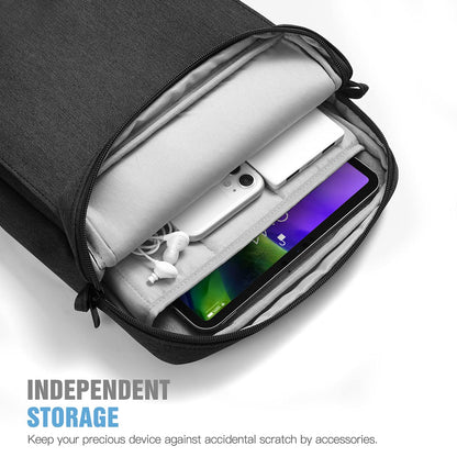 TiMOVO 9-11 Inch Tablet Sleeve Bag with Shoulder Strap for iPad 11-inch A16 2025, iPad 10th Gen. 10.9"/10.2", i Pad Air 11/5th/4th Gen.10.9", Galaxy Tab A9 Plus 11", Black & Grey