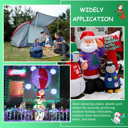 Blulu 36 Pieces Inflatable Stakes with Tethers & Hooks Plastic Tent Tie Down Stakes Float Anchors Inflatables for Christmas Halloween Garden Yard Lawn Decorations