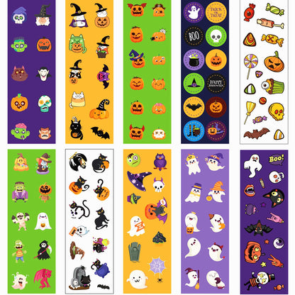 100 Sheets & 1200+PCS Cute Halloween Stickers for Kids - Halloween Party Gifts & Decoration