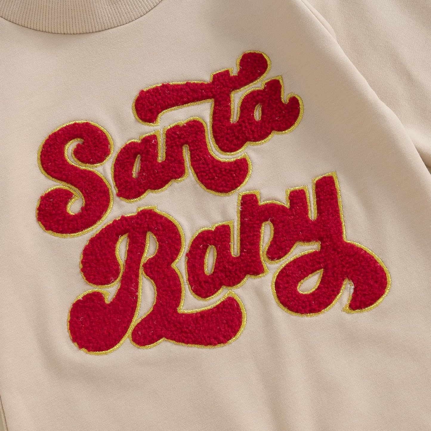 FYBITBO Infant Baby Boy Girl Clothing Santa Long Sleeve Jumpsuit Romper Onesie Cute Newborn Christmas Outfit Winter Clothes (Khaki-My first christmas baby outfit, 6-12 Months)