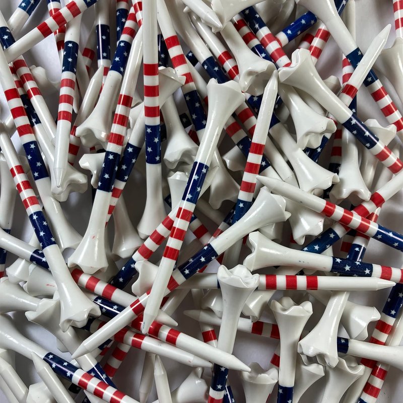 Pride Golf Tee Performance Plastic Golf Tees - Stars & Stripes - 100 Count, 3-1/4 Inch - Less Friction and Longer Drives - Made in the USA