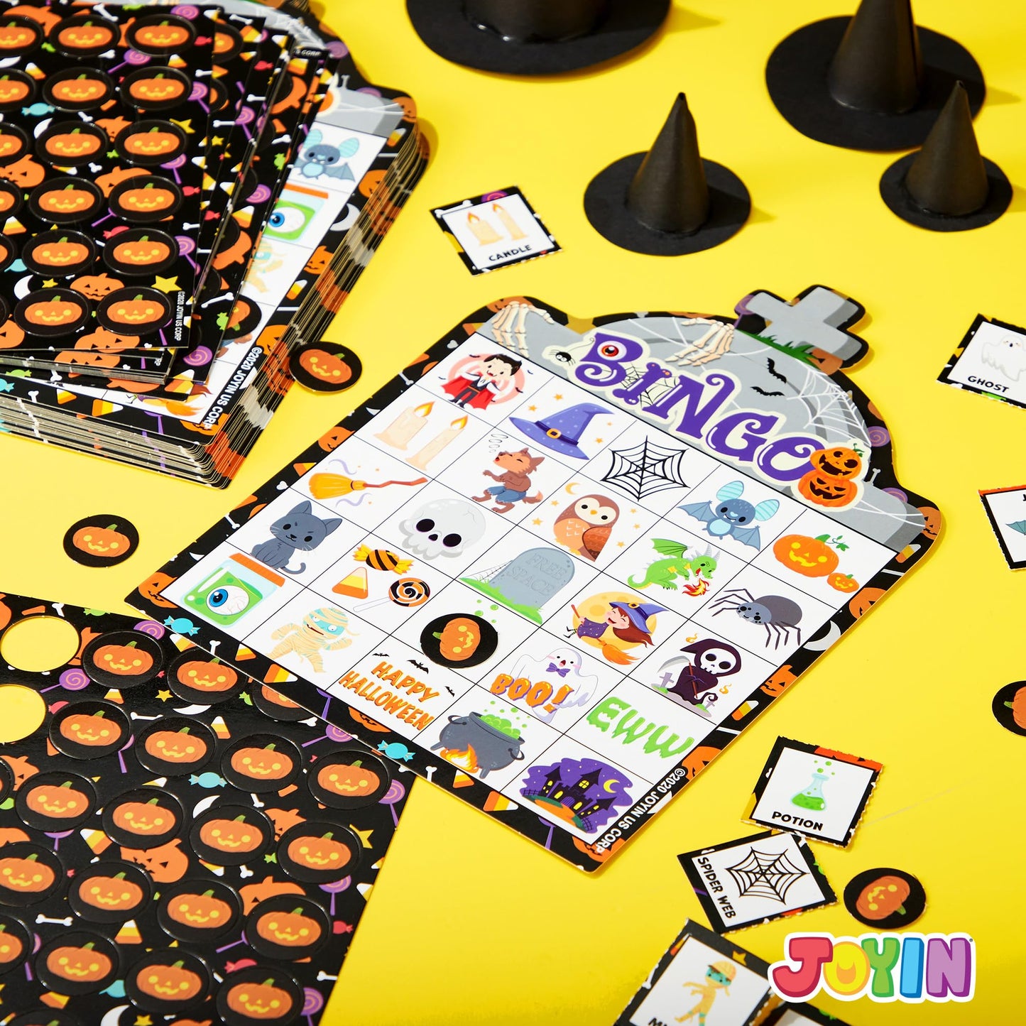 JOYIN 28 Players Halloween Bingo Game Cards for Kids, Halloween Bingo Cards for Classroom School Family Group Activities, Halloween Party Adults Kids Indoor Card Games