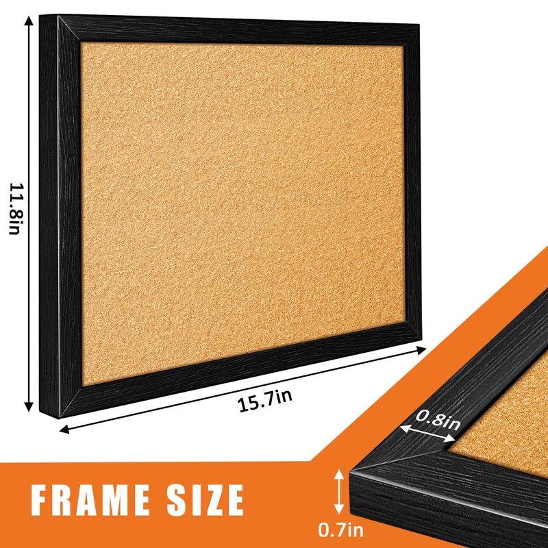 tutata Enamel Pin Display Board, 16'' x 12'' Pin Display Frame, Lapel Pin Holder, Wall Mounted Cork Board for Brooch Pin Storage