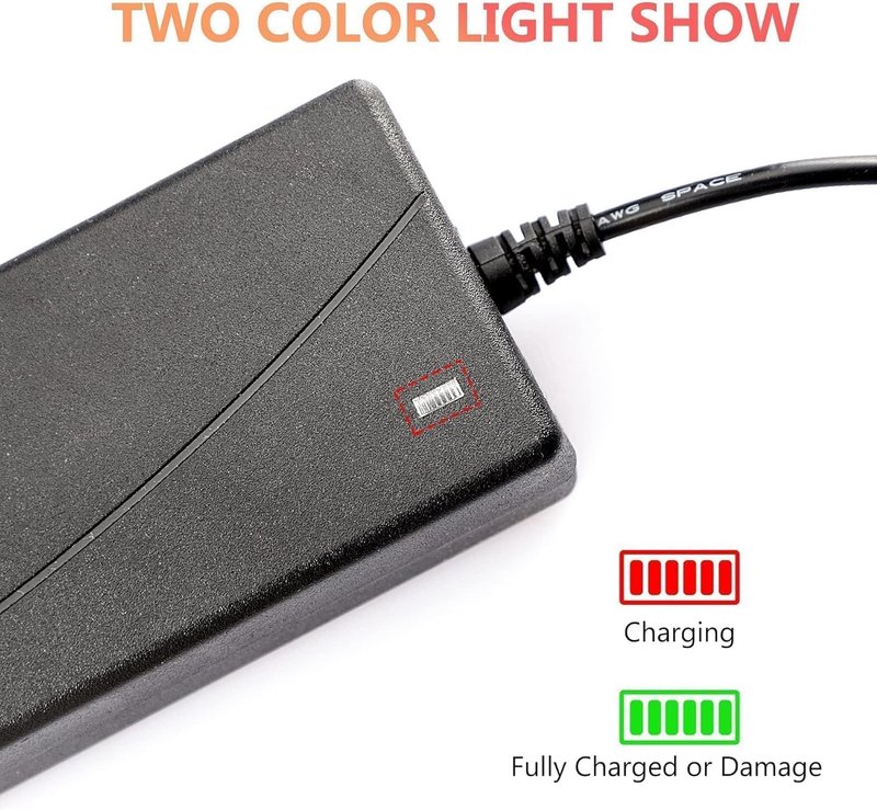 0.31inch 42V 2A Power Adapter with 3-Prong Inline Connector for Dirt Quad, Pocket Mod, Sports Mod 36V Lithium Battery Power Supply - Compact/Portable Charger