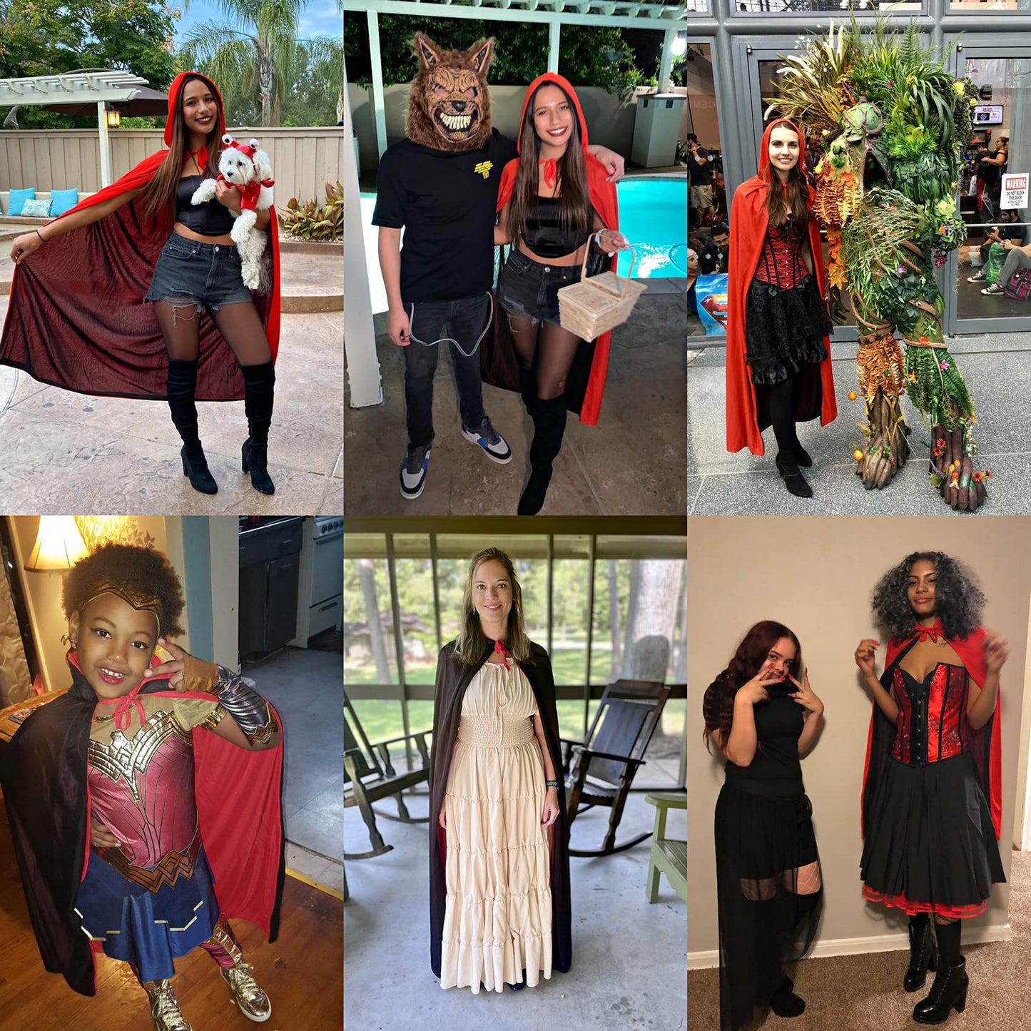 Regenboog Black and Red Cape Adult,Stand Collar Reversible Cape Men,Halloween Christmas Costume,Masquerade,Dress up,Wizard,Witch,Vampires Cloak,59inch
