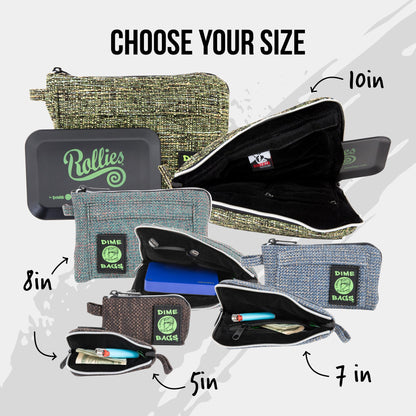 Dime Bags All-in-One Padded Pouch with Accessory Tray, Protective Case with Soft Velour Interior for Glass & Gear Storage & Travel, Durable Hemp-Polyester Fabric Exterior (7 Inch, Aqua)