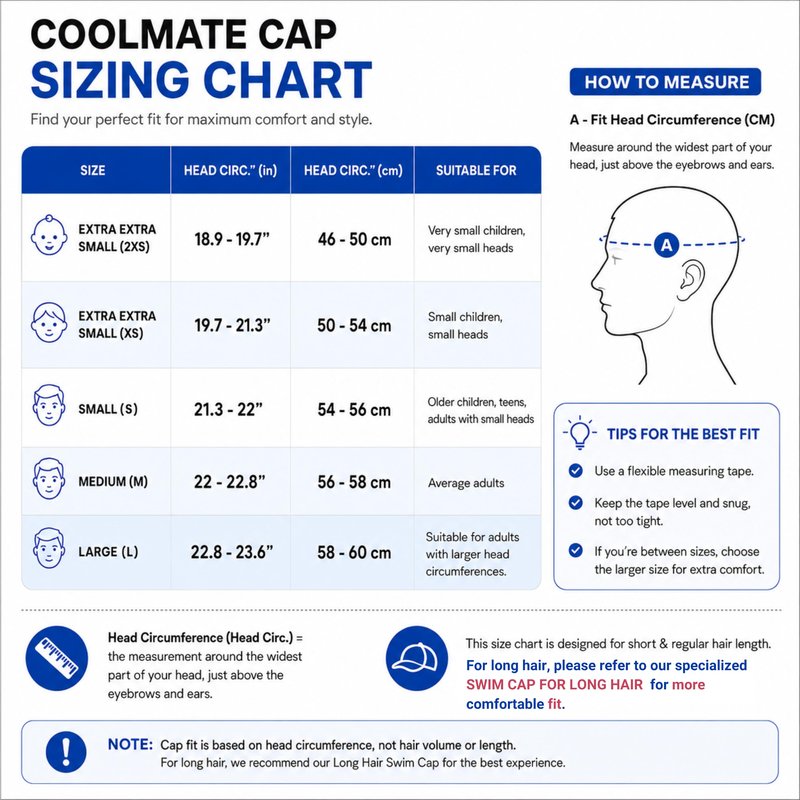 COOLMATE Fabric Swim Cap for Kid 3 4 6 8 14 16, Silicone Water Resistant Layer, Cloth Swim Cap Gifts for Swimmers, Lightweight for Pool, Lap Swimming (1 pc) (Legend Ink, S)