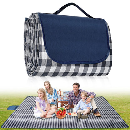 Habaylin Picnic Blanket Waterproof, Extra Large Picnic Mat 200 X 200 cm, Camping Beach Blanket Washable Foldable, Camping Accessories for Outdoor Activities (Dark Blue)