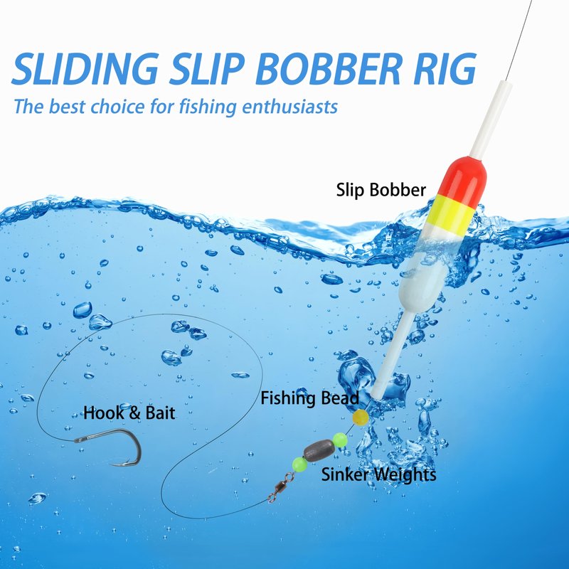 AGOOL Fishing Bobbers Floats Wood Slip Bobbers Stick Slip Floats for Crappie Panfish Walleyes Trout Bass Fishing 5/10pcs (2.44 x 0.59 x 5 inch - 10pcs)