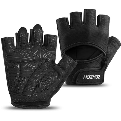 HOZMOZ Ventilated Weight Lifting Gloves, Thick Padded Workout Gym Gloves with Full Palm Protection & Grip & Shock Absorption for Women & Men's Fitness Exercise Training