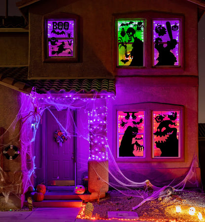 Joy Bang Halloween Window Clings Decor for Halloween Decorations, Large Scary Window Silhouette Stickers Decals Spooky Monster Zombie Clings for Party Decorations Indoor