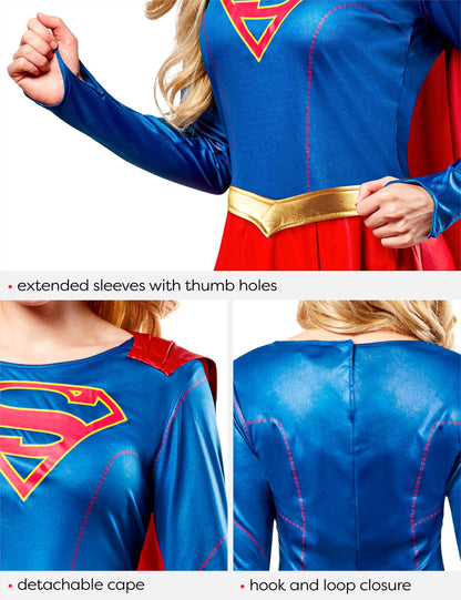 DC Superheroes Supergirl TV Series: Supergirl Costume Dress for Adults by Rubies, Women's Medium