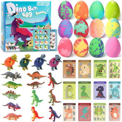 Bath Bombs for Kids with Surprise Toys Inside - 16 Pack Organic Dinosaur Bath Bombs Gift Set, Dinosaur Toys for Kid 3 4 5 6 7 8 9 Years, Bubble Bath Toys, Christmas Gifts, Stocking Stuffers for Kids