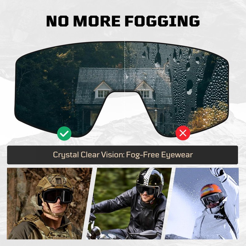 1TG Tactical Airsoft Goggles Anti Fog, Tactical Safety Glasses Eyewear with 3 Impact Lenses for Shooting Paintball Ski Riding
