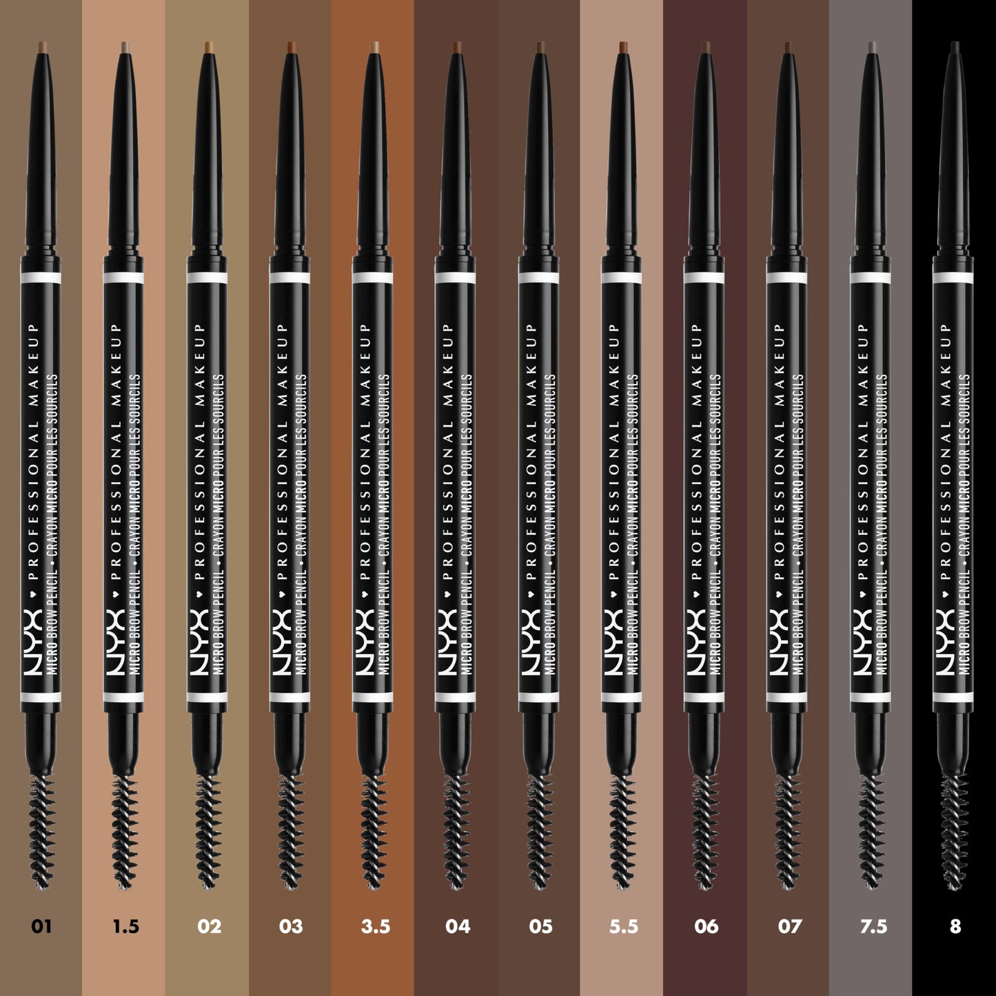 NYX Professional Makeup Micro Brow Pencil, Dual Ended With Mechanical Brow Pencil And Spoolie Brush, Vegan Formula, Shade: Brunette