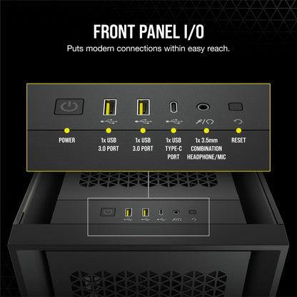 Corsair 5000D Airflow Tempered Glass Mid-Tower ATX Case (High-Airflow Front Panel, Corsair RapidRoute Cable Management System, Two Included 120mm Fans, Motherboard Tray with Fan Mounts) Black