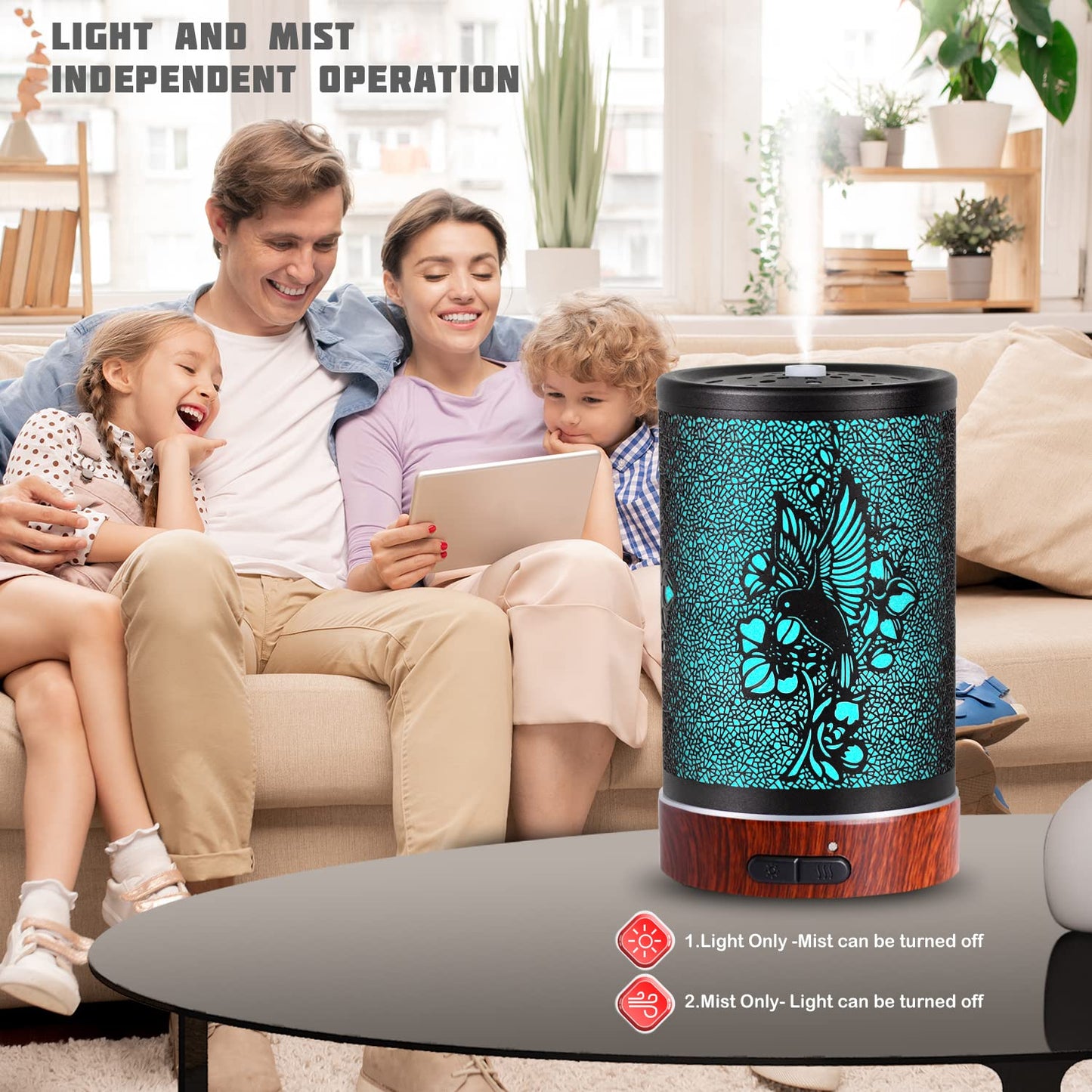 Essential Oils Diffuser,Aromatherapy Diffuser,Birthday for Women Mom Grandma,Metal Cool Mist Humidifier with 7 Colors Lights Waterless Auto Off Air Diffusers (Dragonfly)