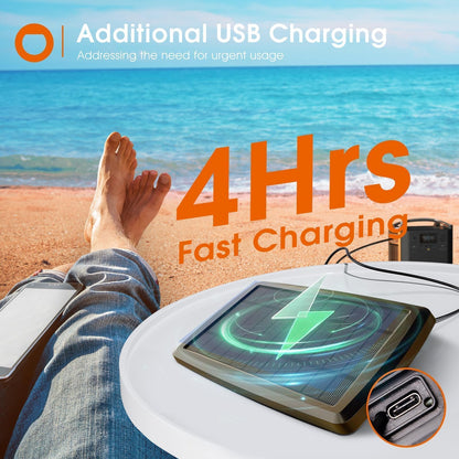 addlon 54FT(48+6) Solar String Lights Outdoor Waterproof with USB Charging & Remote Control - Dimmable Solar Power Patio Lights with LED Bulbs for Porch, Garden, Yard, Market, Bistro - Last for 20+Hrs