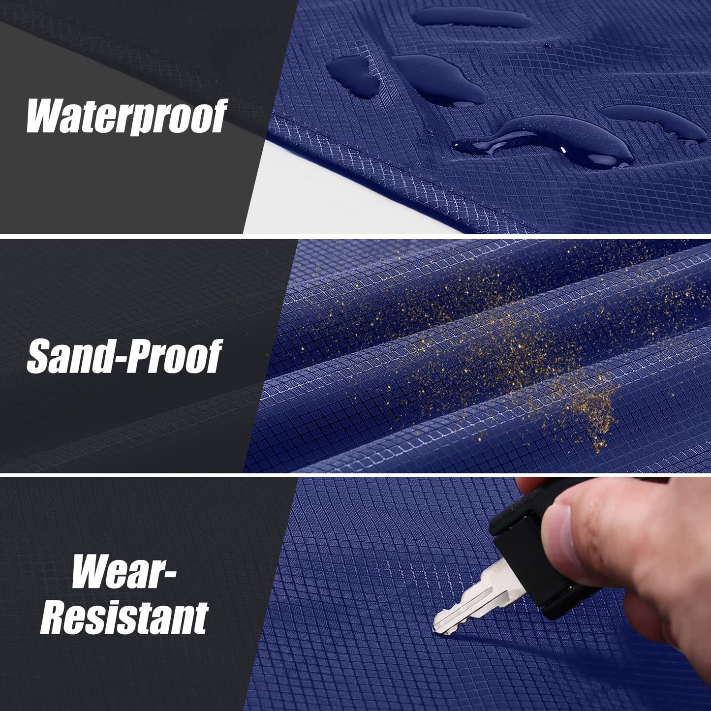 Odoland Hiking Blanket 180 x 160 cm Pocket Blanket Waterproof Heatproof Sandproof Thin Ground Sheet - Lightweight Foldable Beach Mat for Outdoor Camping, Travel, Hiking, Picnic for 2-4 People