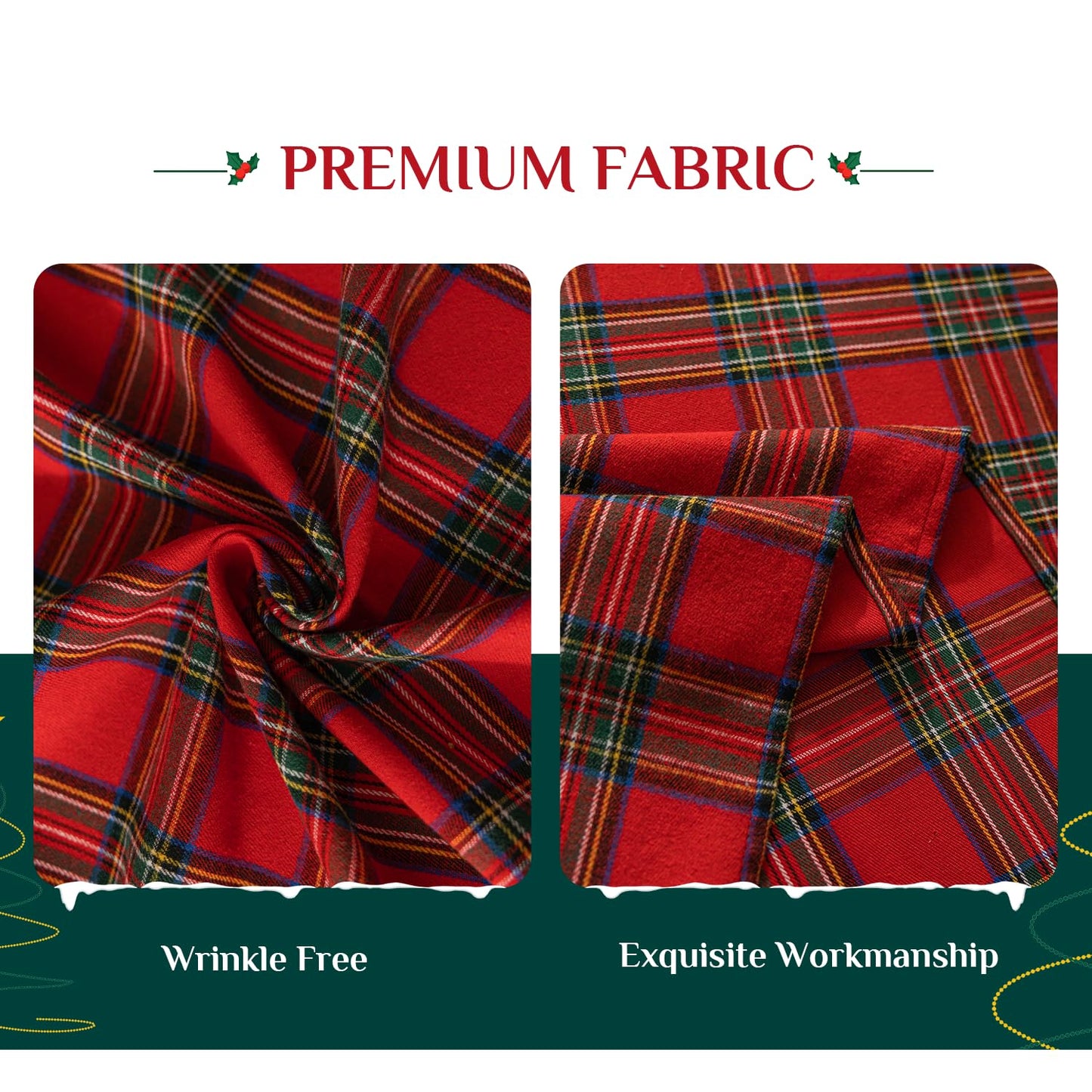 Softalker Christmas Checkered Tablecloth Rectangle - Red Buffalo Plaid Linen Cotton Gingham Xmas Table Cloths, Winter Farmhouse Table Decorations for Dining/Parties/Holiday, 54 x 80 Inch