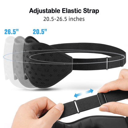 LitBear Breathable Sleep Mask, 3D Eye Mak Sleep for Side Sleepers Women Men, Light Blocking Sleeping Mask with Adjustable Strap, Soft Lightweight Eye Cover for Travel, Night Work, Nap, Office - Blue