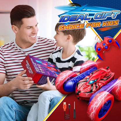 Dreamlandia 360° Flips Remote Control Cars, 4WD RC Stunt Car Toys for 3-10 Year Old Boys Gifts, Kids Boys Toys Age 3-9 Birthday Presents Gifts for 3-10 Year Old Boy Kids Outdoor Toy with Headlights