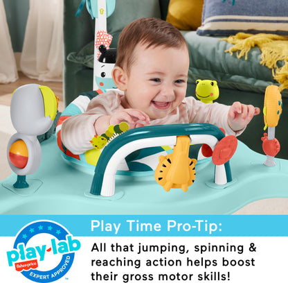 Fisher-Price Baby Bouncer Colorful Corners Jumperoo Activity Center with Music Lights Sounds & Developmental Toys