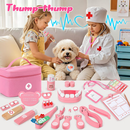 Ophy Doctors Set for Kids, 40-Piece Kids Doctors Sets for 3+ Year Old Boys and Girls Pretend Medical Playset with High simulation Stethoscope Educational Toys Dentist Toys Gifts for 3+ Toddler