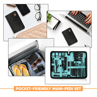 Utopia Care Nail Clippers Professional Nail Kit or Manicure Kit for Women and Men, Stocking Stuffers or Groomsmen Gifts 16Pcs Pedicure Set for Fingernail, Toenail Clippers with Travel Case