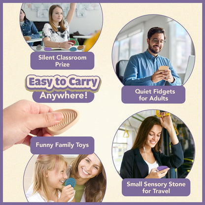 Fidget Toys Adults Sensory Stone: 8 Pack Texture Worry Stone for Kids Calming - Sensory Autism Toys for Anxiety Relief - Quiet Small Fidgets for Classroom Prizes