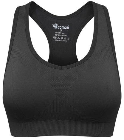 BAOMOSI Women's Seamless Racerback Sports Bra High Impact Support Yoga Gym Workout Fitness Dark Gray XL