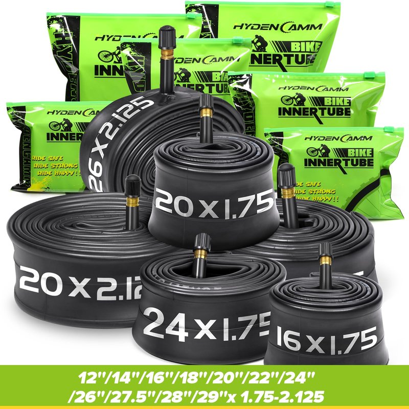 2 Pack 26x2.125/2.40 Bike Tube, 26 x 2.125 Bike Tube with 35mm AV, Premium Butyl 26x2.10 Mountain Bike Tube with 2 Tire Levers, 26x2.125/2.20/2.25/2.30/2.35/2.40 Compatible City Bikes by Hydencamm