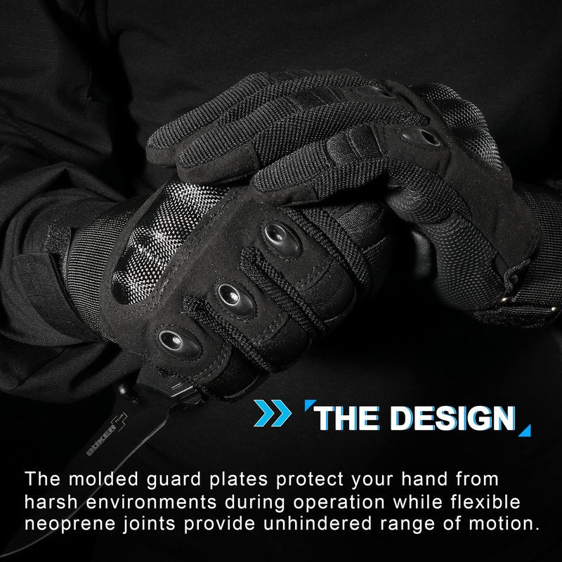 WTACTFUL Touchscreen Motorcycle Tactical Gloves for Men for Airsoft Paintball Cycling Motorbike MTB Bike ATV Hunting Hiking Riding Work Outdoor Sport Work Gloves Black Small