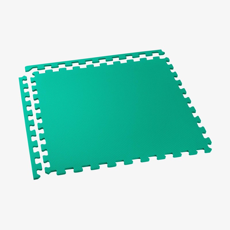 We Sell Mats 3/8 Inch Thick Multipurpose Exercise Floor Mat with EVA Foam, Interlocking Tiles, Anti-Fatigue for Home, or Gym, Green, 16 Sq Ft
