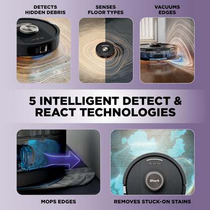 Shark AV2501S AI Ultra Robot Vacuum, with Matrix Clean, Home Mapping, 30-Day Capacity HEPA Bagless Self Empty Base, Perfect for Pet Hair, Wifi, Dark Grey