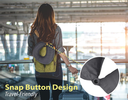 TREKOLOGY Inflatable Neck Pillow for Travel, Blow Up Neck Pillow for Travel with Removable Cover
