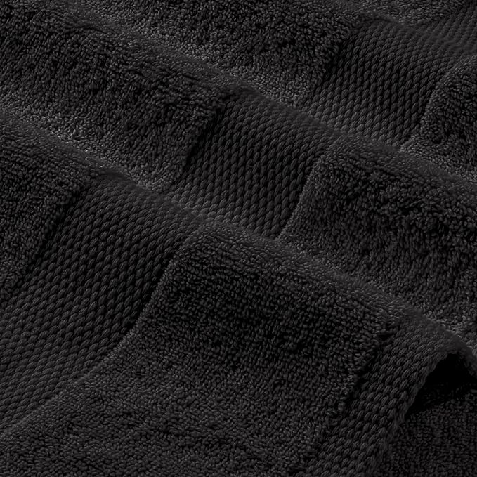 White Classic Wealuxe Black Washcloths 24 Pack