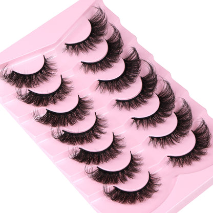 Mink Lashes Full False Eyelashes Wispy Cat Eye Lashes Strip 20MM Fox 8D Dramatic Pack 7 Pairs Fake Eyelashes by Ruairie