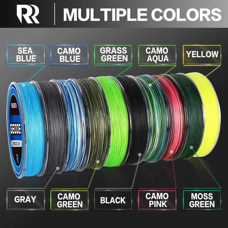 ROCRETA Geode Braided Fishing Line, Super Strong Power Braid Lines for Saltwater and Freshwater Fish 30lb, 500yds，Gray