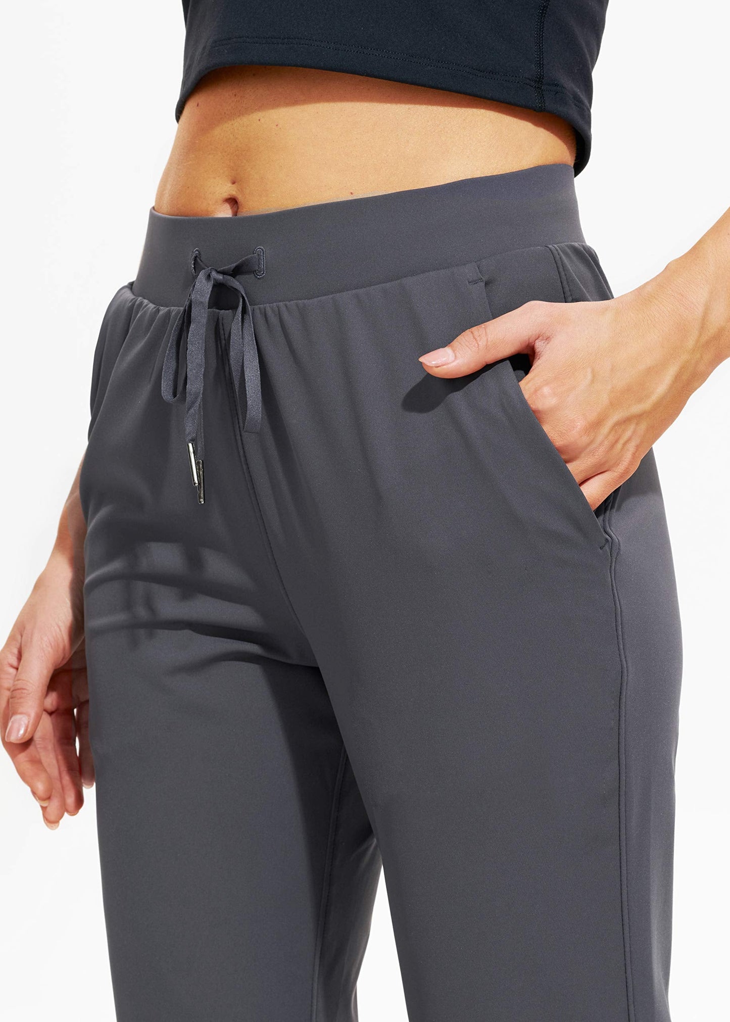 Libin Joggers for Women Petite/Regular/Tall Dance Sweatpants Athletic Workout Tapered Lounge Casual Teacher Pants for Running Yoga Cloths, Dark Grey XL
