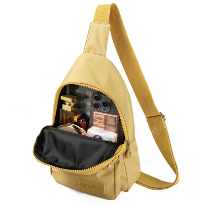 Small Sling Backpack Crossbody Sling Bag for Women, Chest Bag Daypack Fanny Pack Cross Body Bag for Outdoors Hiking Traveling - Black