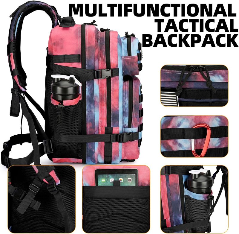 Tactical Backpack - 25L Military Assault Pack for Men & Women | Outdoor Travel Hiking Rucksack - Nebula Camo