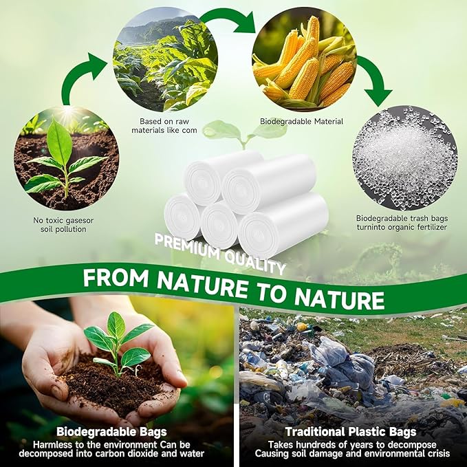 Compostable Mini Trash Bags 2.6 Gallon