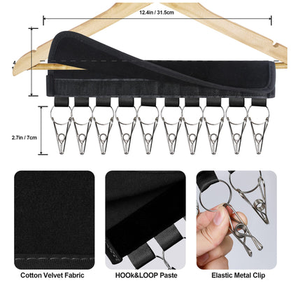 Hat Rack for Baseball Caps Hat Organizer Holder for Hanger & Room Closet Display, 2Pack 10 Hat Storage Clips for Hang Ball Caps Winter Beanie & Accessories, for Men, Women Gift (2PC Black)