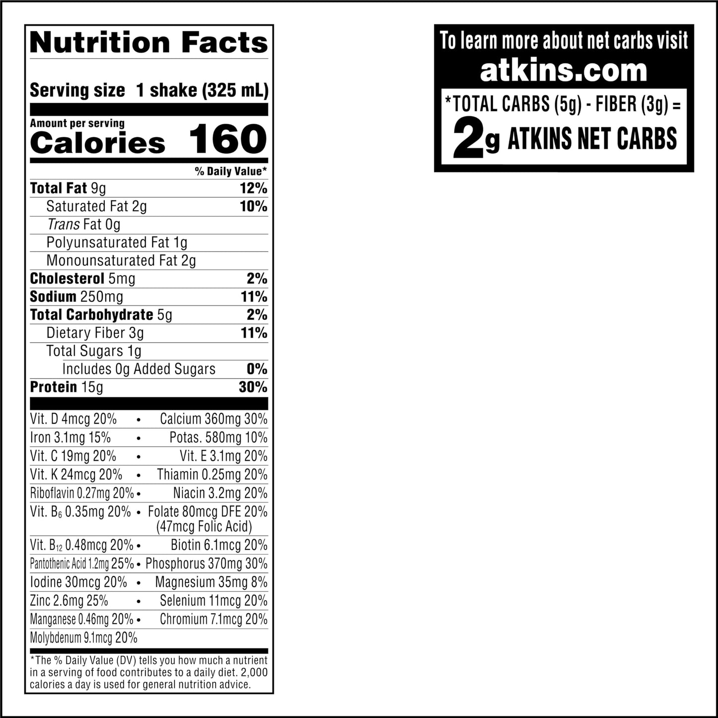 Atkins Milk Chocolate Delight High Protein Shake, 15g Protein, Low Glycemic , 2g Net Carb, 1g Sugar, Keto Friendly , Chocolate Flavored Protein Shakes, 12 Count