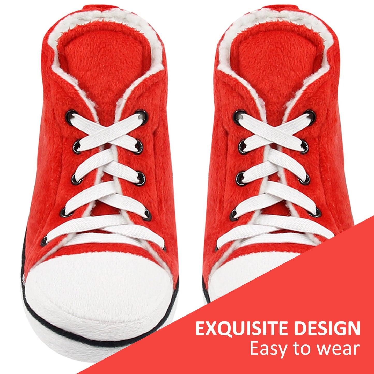 Gohom Women's Indoor Slippers Sneakers Boots House Warm Winter Halloween Slippers Boots Red Size 8