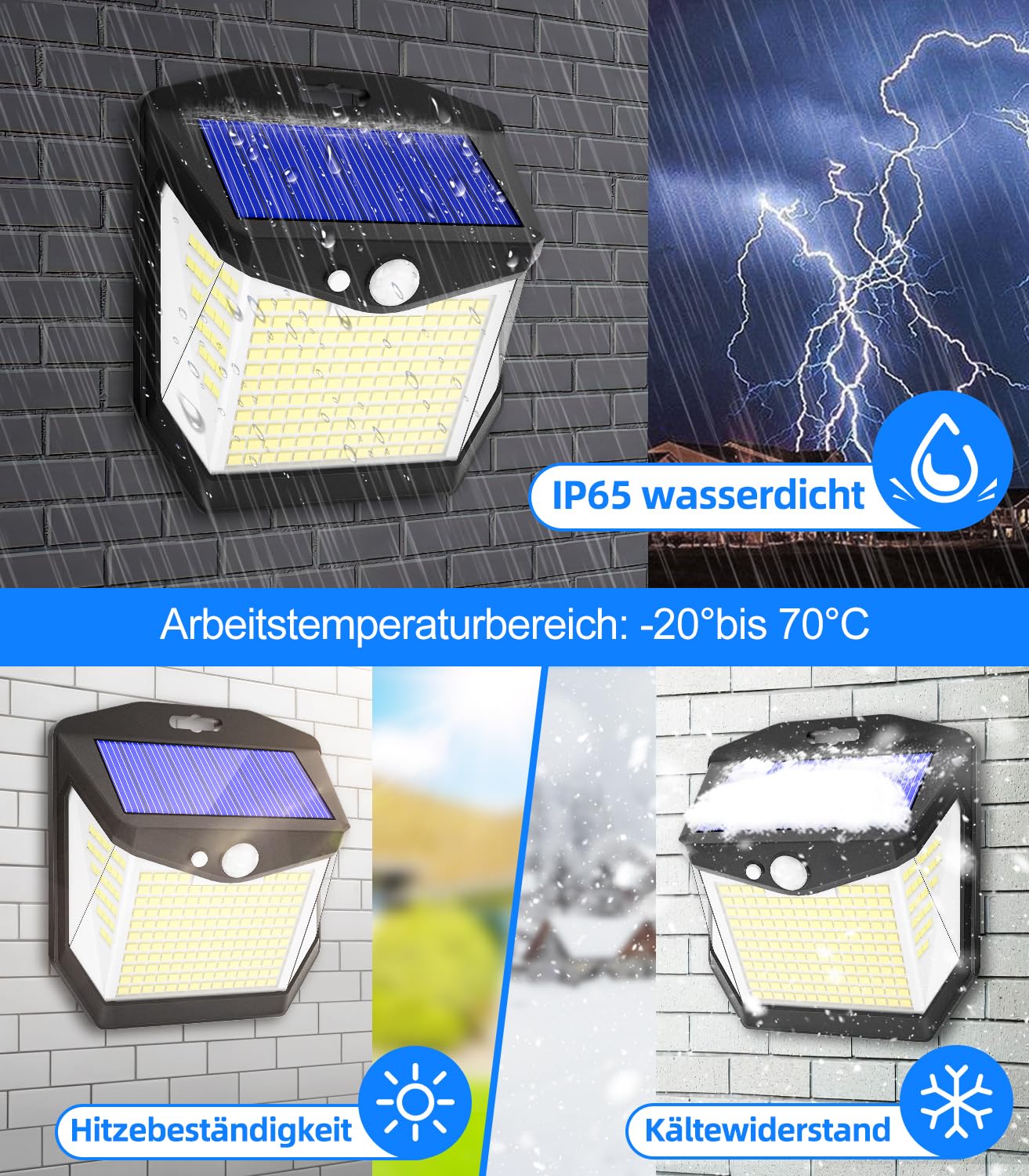 Solar Security Lights Outdoor Garden: 248 LED Solar Powered Outside Light 3 Modes Motion Sensor and 270°Wide Angle IP65 Waterproof Solar Power Wall Lighting For Fence Flood Door Garage Yard 4 Pack