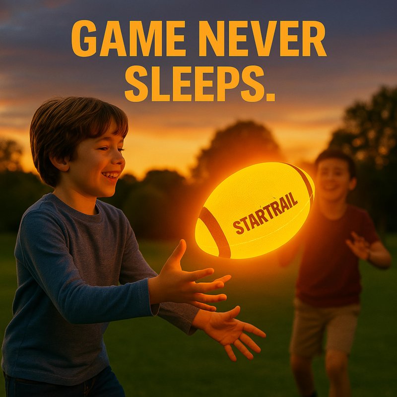 Glow in The Dark Football | Ultra-Bright Double LED Light-Up Football Size 6 with 3 Extra Batteries and Pump for Kids & Teens Ages 6+ | Outdoor Fun for Evening Play, Camping & Beach Games