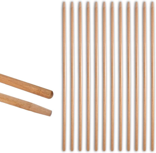 Marshalltown 60-Inch Tapered Broom Handle - Fir Hardwood, 12 Pack | Durable Wooden Poles for Cleaning